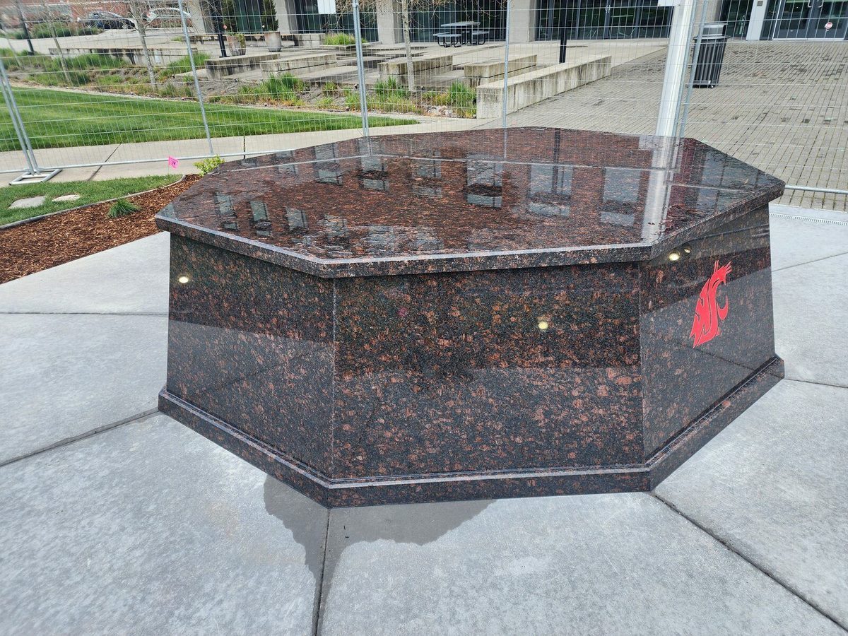 Custom granite monument fabricated for Washington State University, Pullman